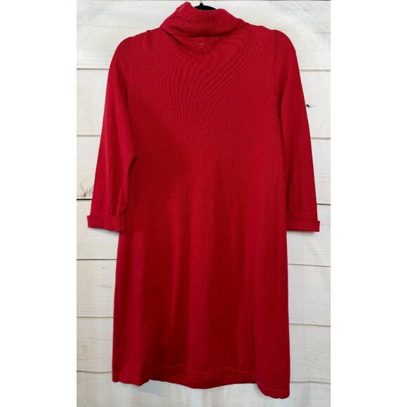 Tyler Boe Sweater Dress Red Sz S Cowl Neck Holiday Party Festive Classy Preppy - Picture 2 of 7